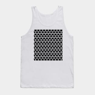 Seamless Pattern of Black Pixel Hearts Tank Top